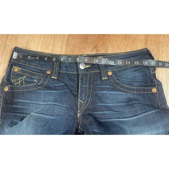 True Religion Jeans Womens Sz 30 Bootcut Dark Wash 34 X 32 Candice Embellished - Picture 10 of 16